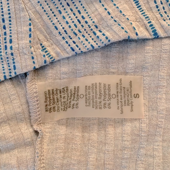 Lularoe Sarah- gray & turquoise ribbed, mid-calf length layering piece Small - Picture 8 of 8